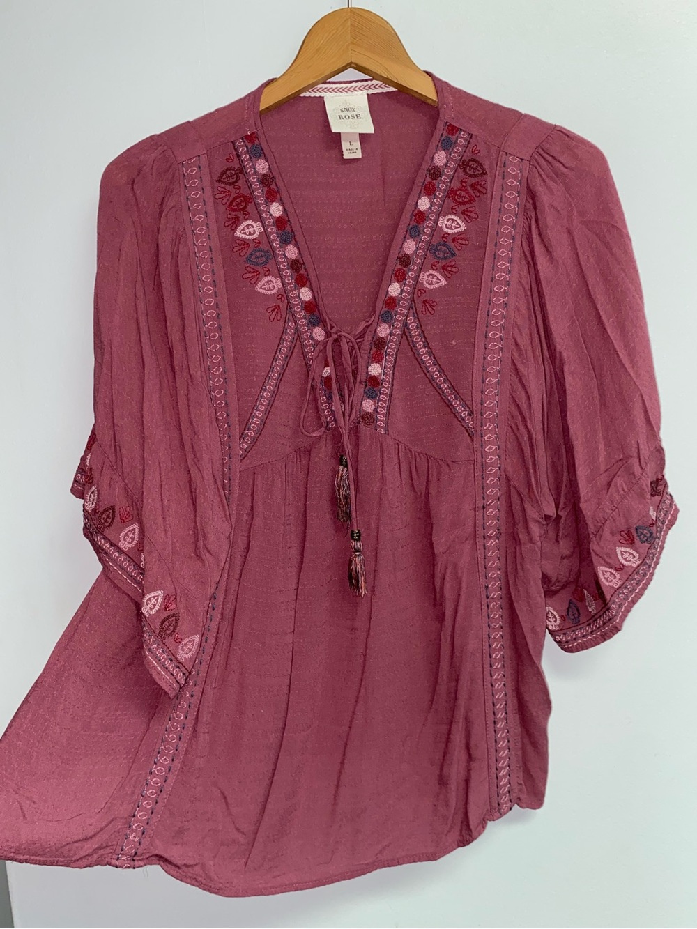 CUTE KNOX ROSE BOHO TOP - LARGE - Picture 3 of 9
